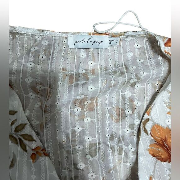 Petal + Pup Frilled White & Orange Romper - Picture 3 of 4